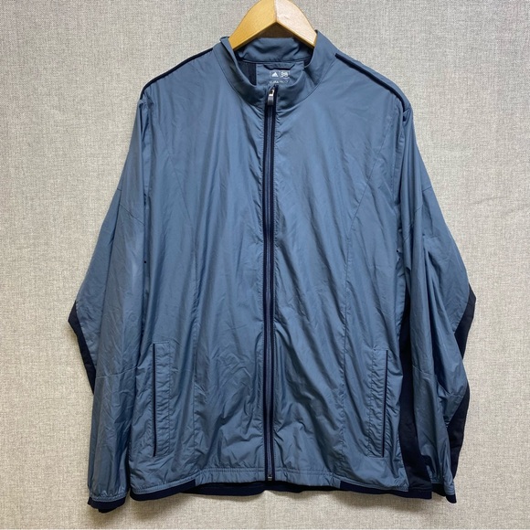 Adidas Men’s Gray Golf Climaproof Large Windbreaker Lightweight Full Zip Jacket - Picture 1 of 11